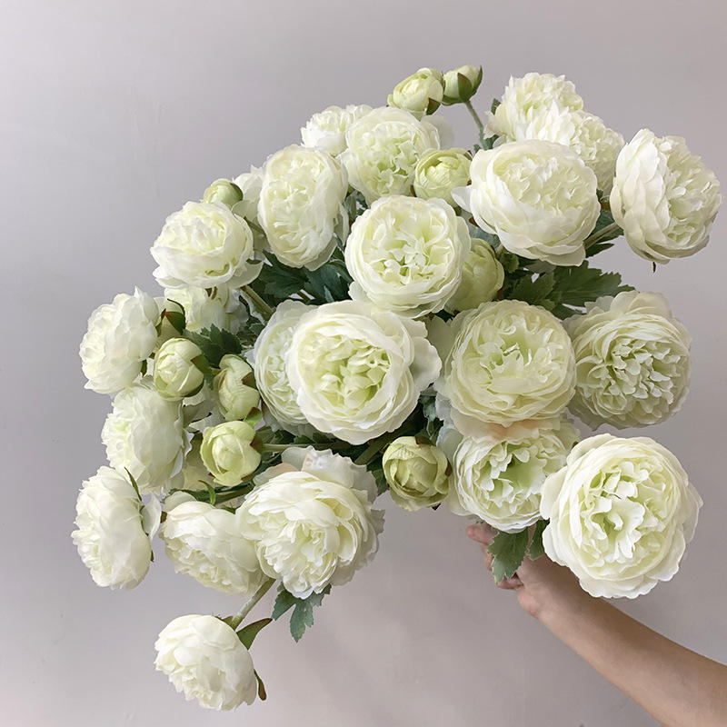 Silk Ranunculus Artificial Flower 3 Head 50cm Stem