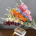 Artificial White Delphinium Long Stem Silk Flower