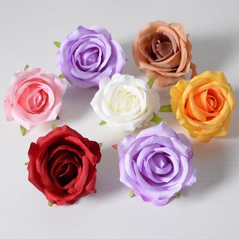 Artificial Rose Flower Head 7cm Silk Decor