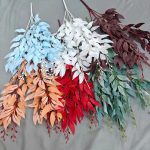 Artificial Willow Leaf Branches – Pink Silver Decorative Stem