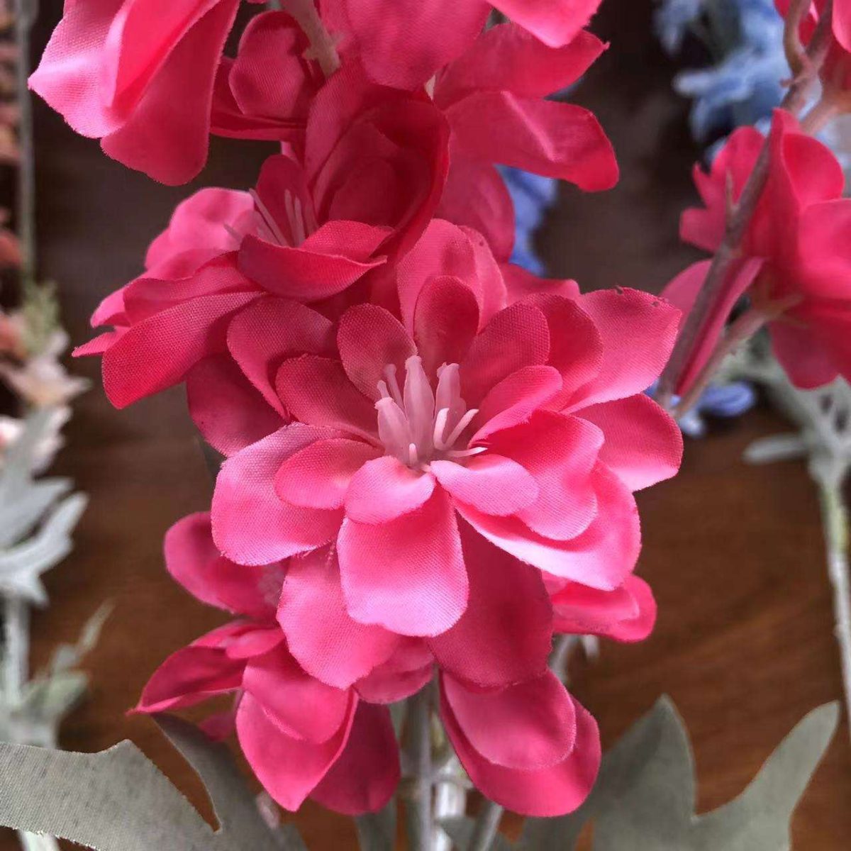 Artificial White Delphinium Long Stem Silk Flower